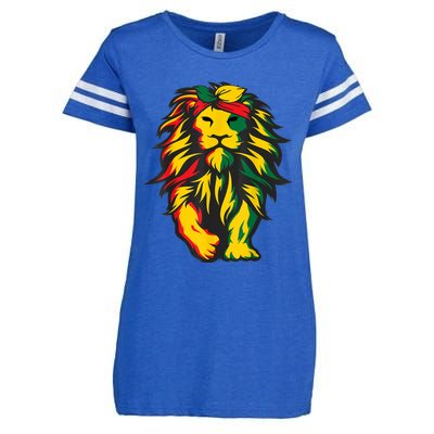 Lion Juneteenth Cool Black History African American Flag Enza Ladies Jersey Football T-Shirt