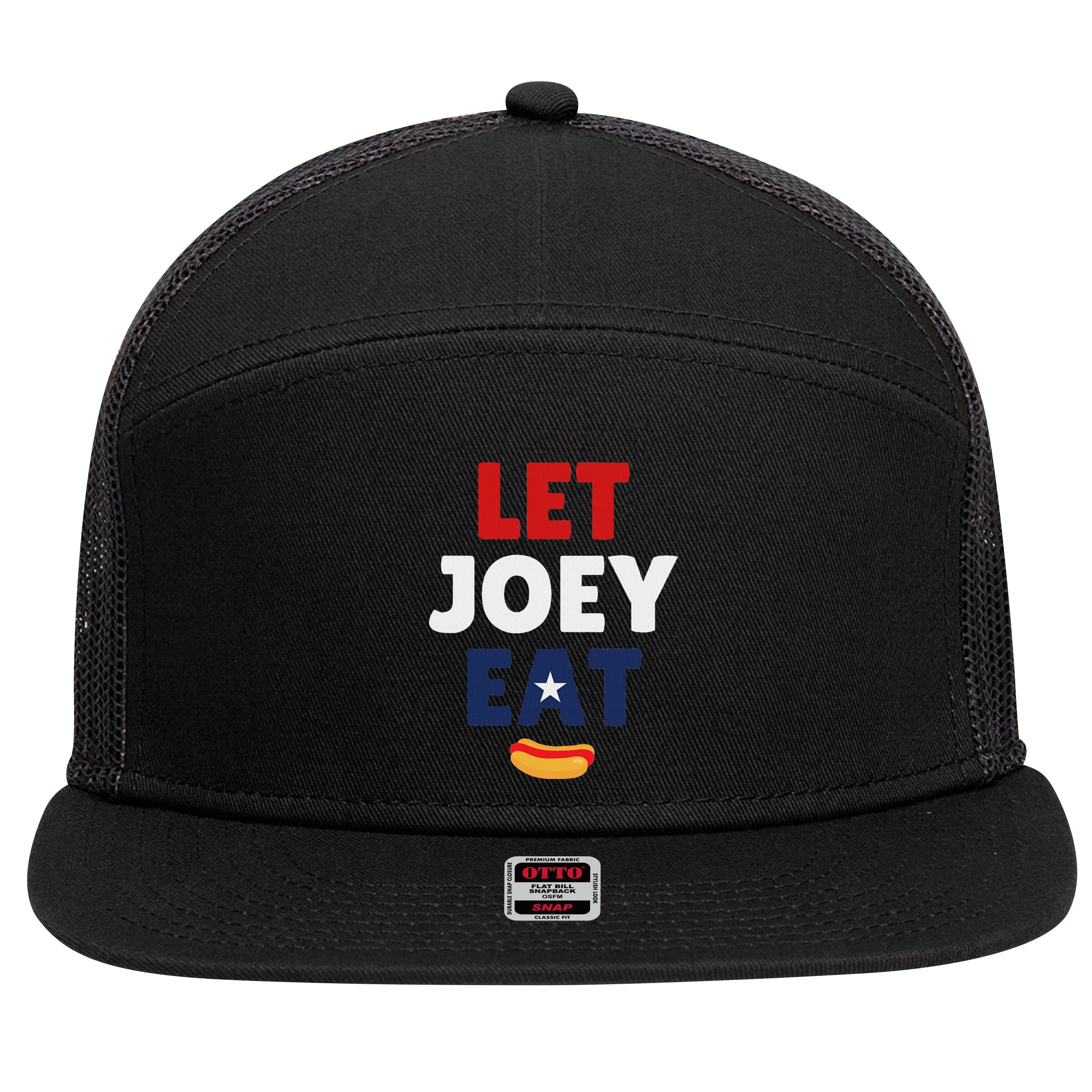 Let Joey Eat Funny Design 7 Panel Mesh Trucker Snapback Hat