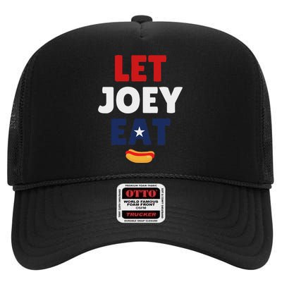 Let Joey Eat Funny Design High Crown Mesh Back Trucker Hat