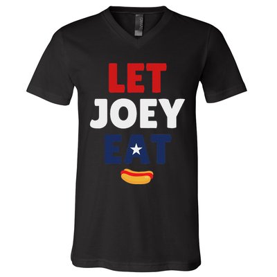Let Joey Eat Funny Design V-Neck T-Shirt