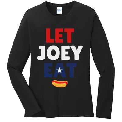 Let Joey Eat Funny Design Ladies Long Sleeve Shirt