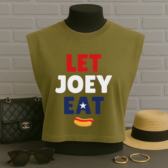Let Joey Eat Funny Design Garment-Dyed Women's Muscle Tee