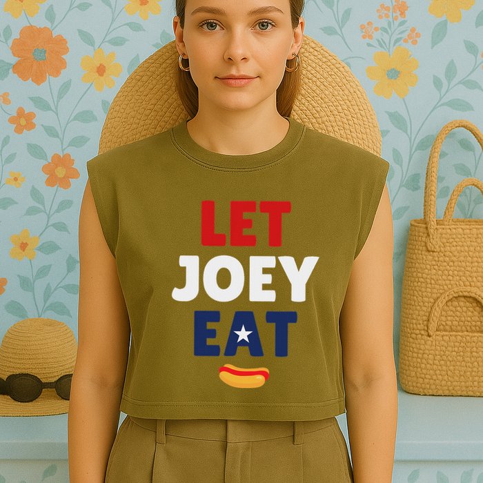 Let Joey Eat Funny Design Garment-Dyed Women's Muscle Tee