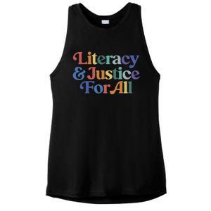 Literacy Justice For All Stop Book Banning Protect Librarian Ladies PosiCharge Tri-Blend Wicking Tank