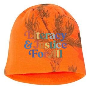 Literacy Justice For All Stop Book Banning Protect Librarian Kati - Camo Knit Beanie