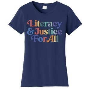 Literacy Justice For All Stop Book Banning Protect Librarian Women's T-Shirt