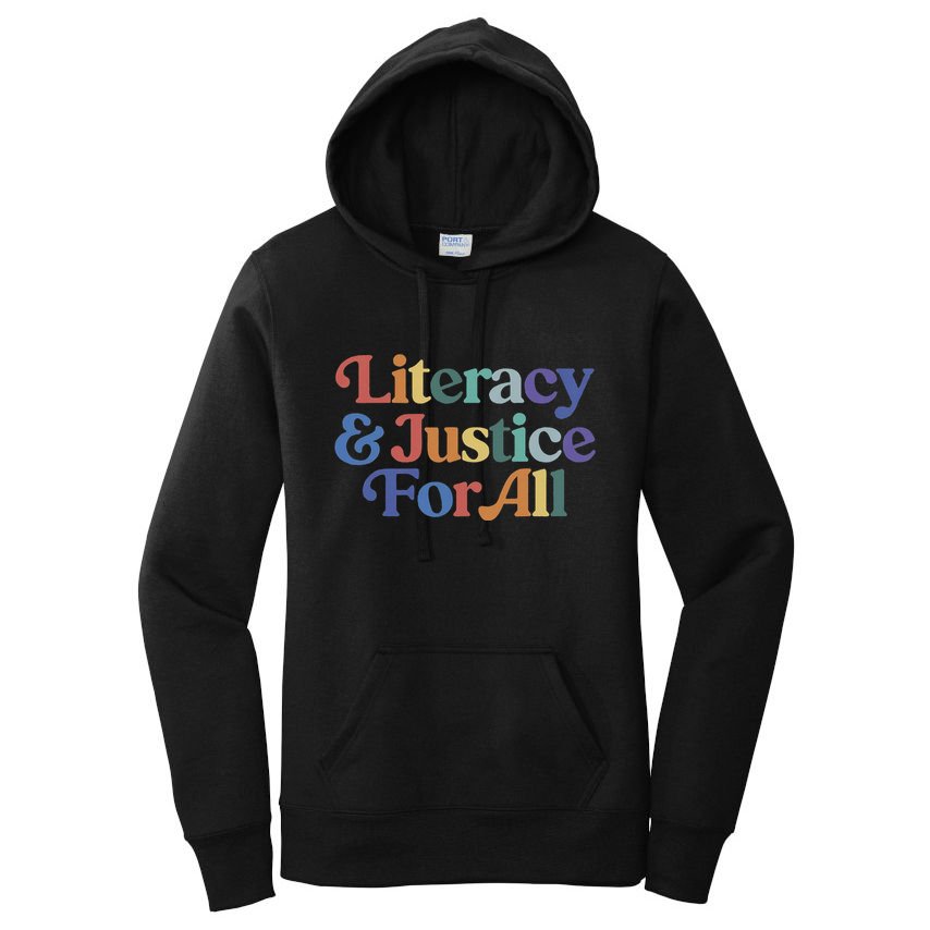 Literacy Justice For All Stop Book Banning Protect Librarian Women's Pullover Hoodie