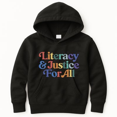 Literacy Justice For All Stop Book Banning Protect Librarian Kids Hoodie