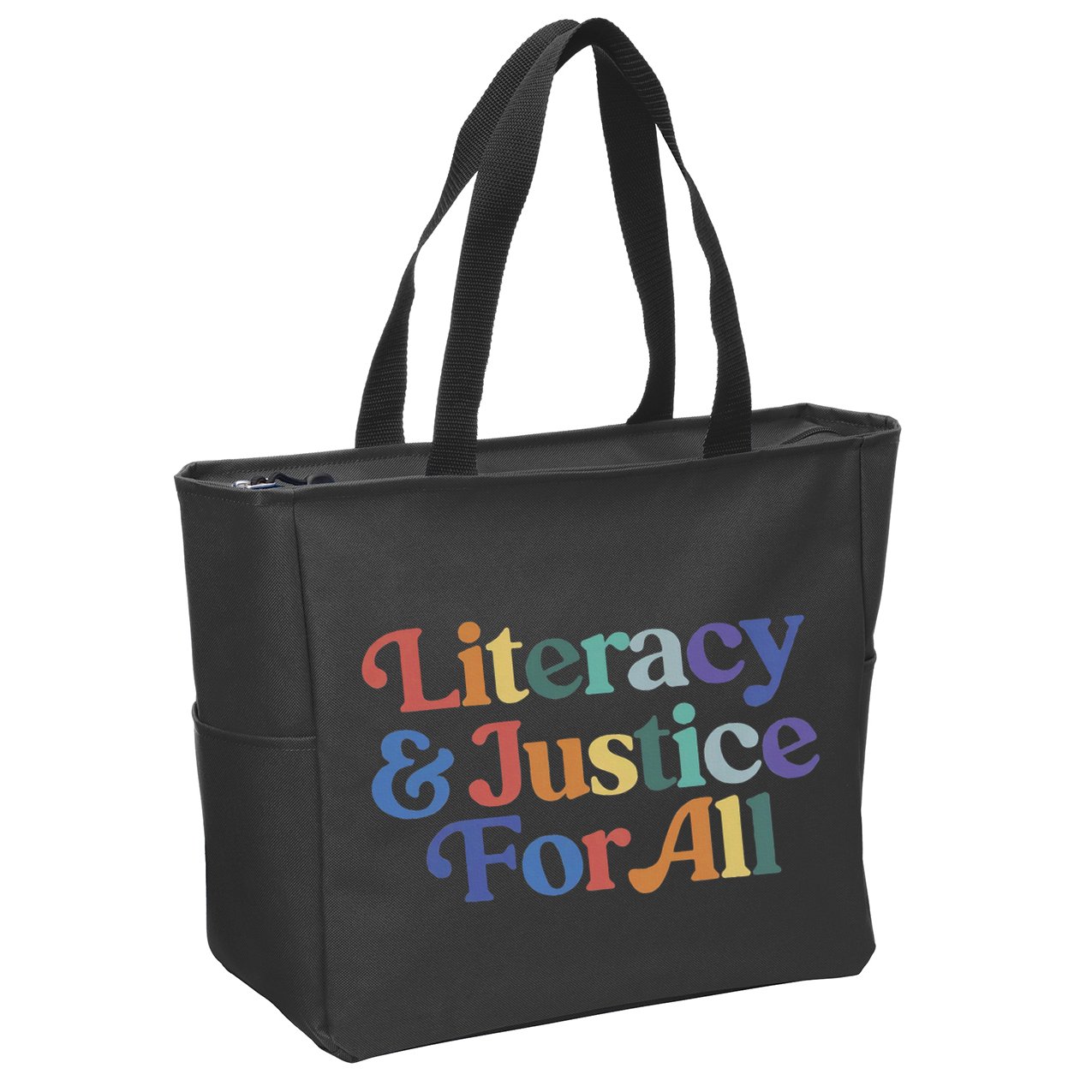 Literacy Justice For All Stop Book Banning Protect Librarian Zip Tote Bag