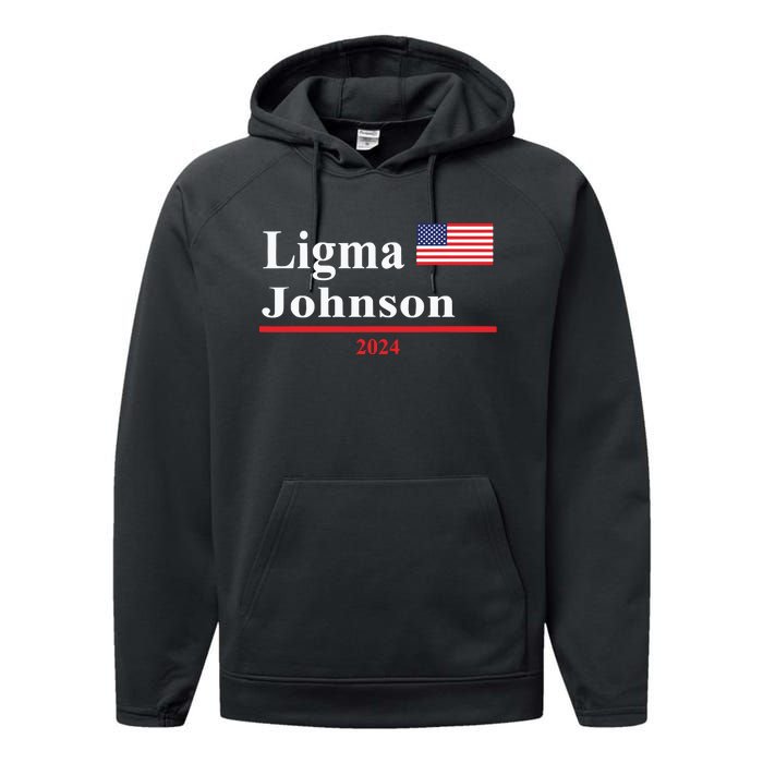 Ligma Johnson Funny Presidential Election 2024 Parody Performance Fleece Hoodie