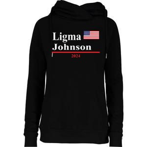 Ligma Johnson Funny Presidential Election 2024 Parody Womens Funnel Neck Pullover Hood