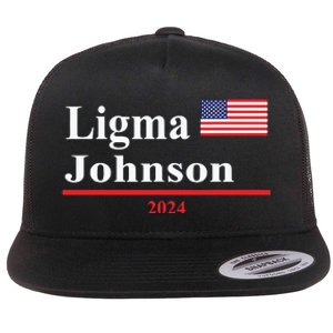 Ligma Johnson Funny Presidential Election 2024 Parody Flat Bill Trucker Hat