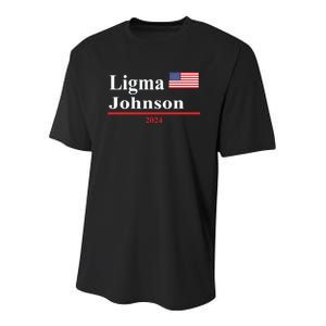 Ligma Johnson Funny Presidential Election 2024 Parody Youth Performance Sprint T-Shirt