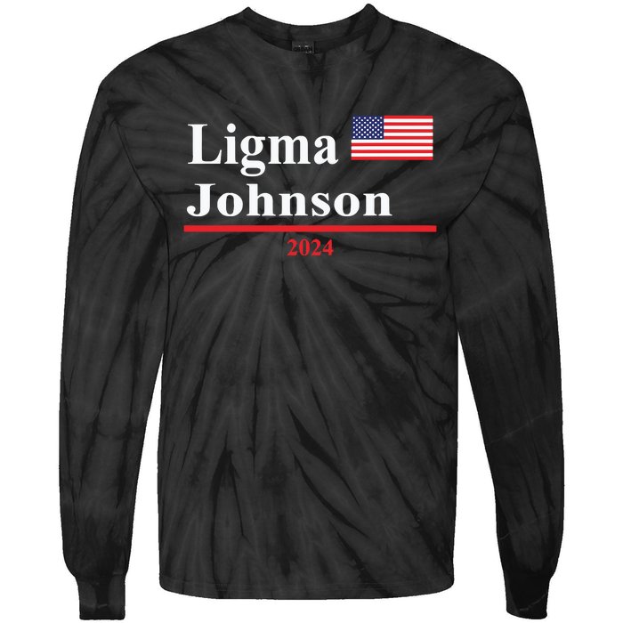 Ligma Johnson Funny Presidential Election 2024 Parody Tie-Dye Long Sleeve Shirt