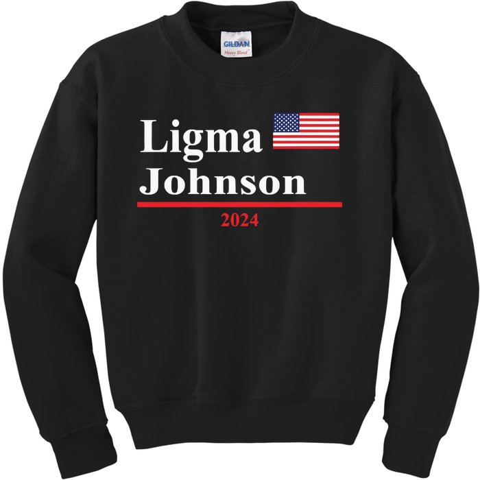 Ligma Johnson Funny Presidential Election 2024 Parody Kids Sweatshirt