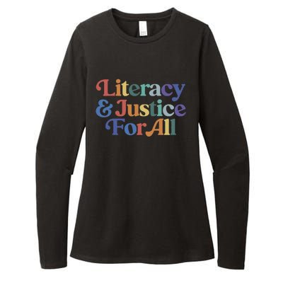 Literacy Justice For All Stop Book Banning Protect Librarian Womens CVC Long Sleeve Shirt