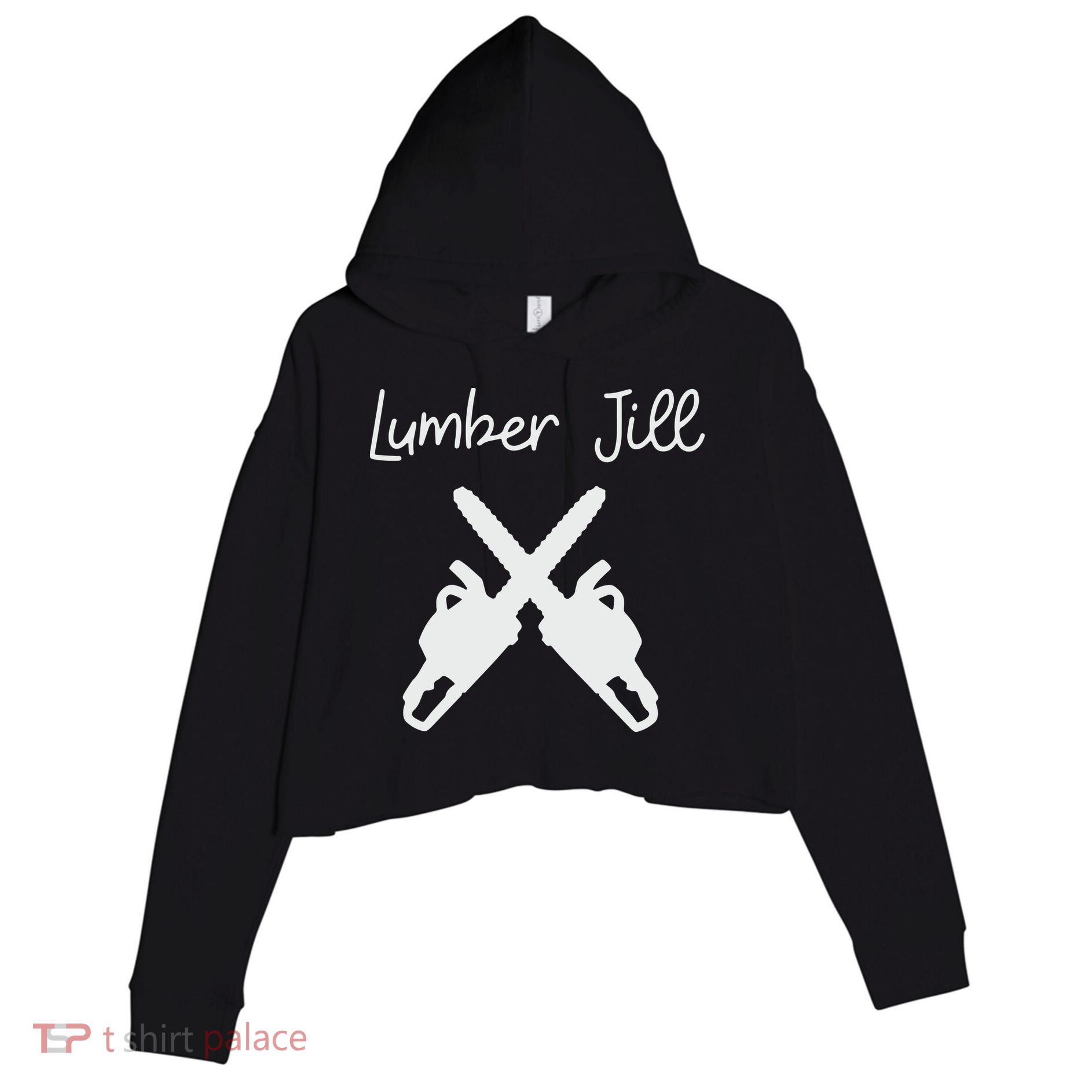 Lumber Jill Female Lumberjack Wife Partner Logger Crop Fleece Hoodie