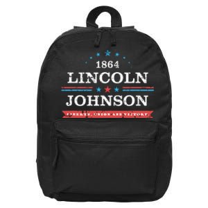 Lincoln Johnson Funny Presidential Campaign 1864 16 in Basic Backpack