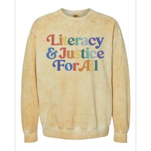 Literacy Justice For All Stop Book Banning Protect Librarian Colorblast Crewneck Sweatshirt