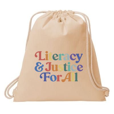 Literacy Justice For All Stop Book Banning Protect Librarian Drawstring Bag