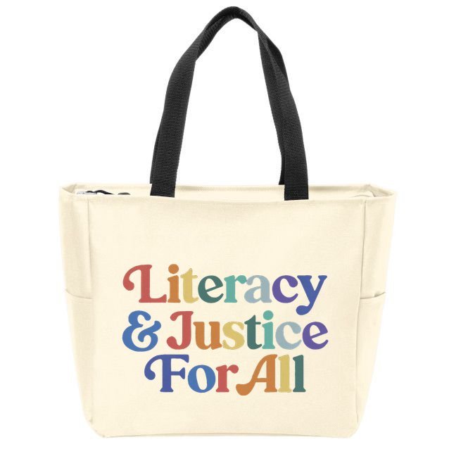 Literacy Justice For All Stop Book Banning Protect Librarian Zip Tote Bag