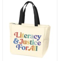 Literacy Justice For All Stop Book Banning Protect Librarian Zip Tote Bag