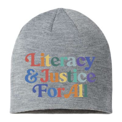 Literacy Justice For All Stop Book Banning Protect Librarian Sustainable Beanie
