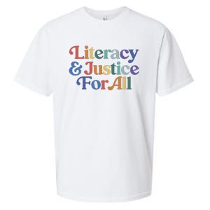 Literacy Justice For All Stop Book Banning Protect Librarian Sueded Cloud Jersey T-Shirt