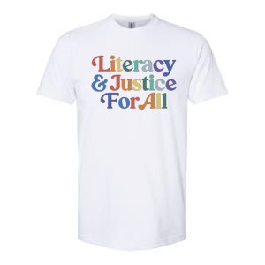 Literacy Justice For All Stop Book Banning Protect Librarian Softstyle CVC T-Shirt