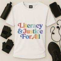 Literacy Justice For All Stop Book Banning Protect Librarian Cooling Performance Crew T-Shirt