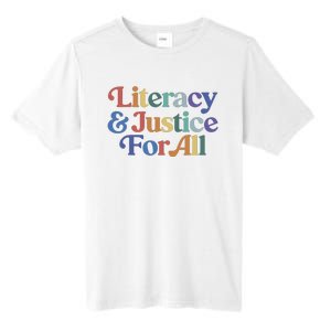 Literacy Justice For All Stop Book Banning Protect Librarian Tall Fusion ChromaSoft Performance T-Shirt