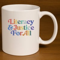 Literacy Justice For All Stop Book Banning Protect Librarian 11oz C Handle Ceramic Mug
