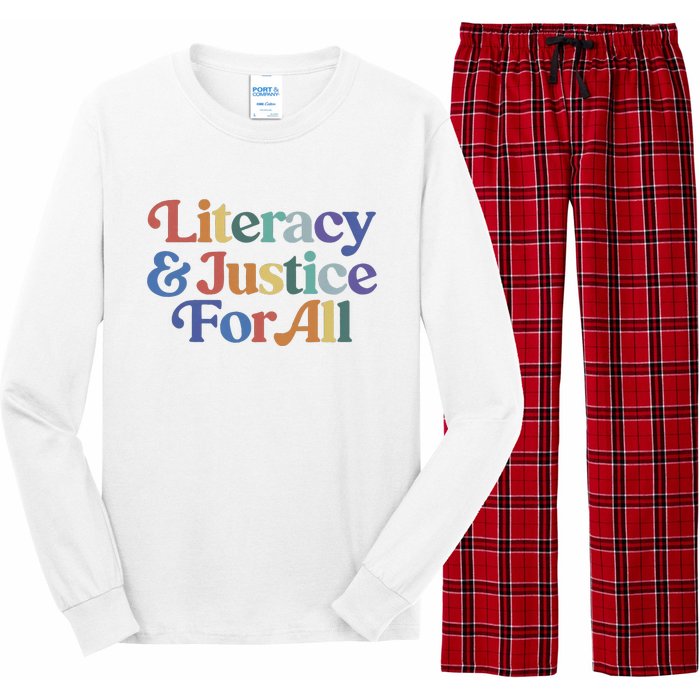 Literacy Justice For All Stop Book Banning Protect Librarian Long Sleeve Pajama Set