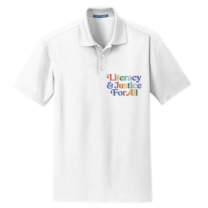 Literacy Justice For All Stop Book Banning Protect Librarian Dry Zone Grid Polo