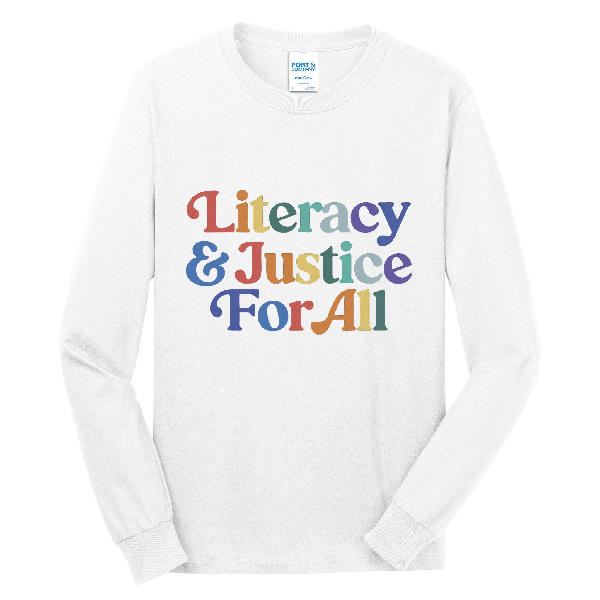 Literacy Justice For All Stop Book Banning Protect Librarian Tall Long Sleeve T-Shirt