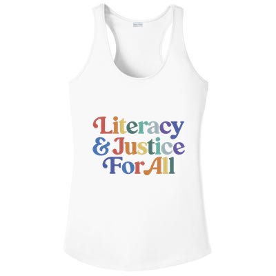 Literacy Justice For All Stop Book Banning Protect Librarian Ladies PosiCharge Competitor Racerback Tank