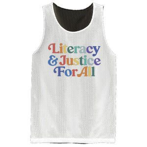 Literacy Justice For All Stop Book Banning Protect Librarian Mesh Reversible Basketball Jersey Tank