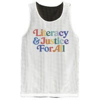 Literacy Justice For All Stop Book Banning Protect Librarian Mesh Reversible Basketball Jersey Tank