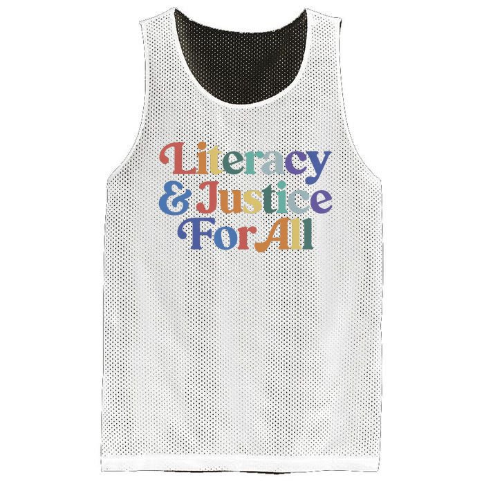 Literacy Justice For All Stop Book Banning Protect Librarian Mesh Reversible Basketball Jersey Tank