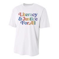 Literacy Justice For All Stop Book Banning Protect Librarian Performance Sprint T-Shirt