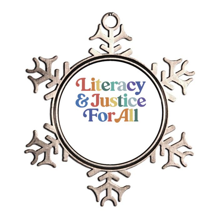 Literacy Justice For All Stop Book Banning Protect Librarian Metallic Star Ornament