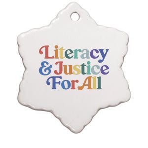 Literacy Justice For All Stop Book Banning Protect Librarian Ceramic Star Ornament