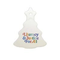 Literacy Justice For All Stop Book Banning Protect Librarian Ceramic Tree Ornament