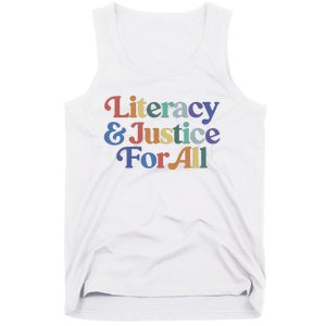 Literacy Justice For All Stop Book Banning Protect Librarian Tank Top