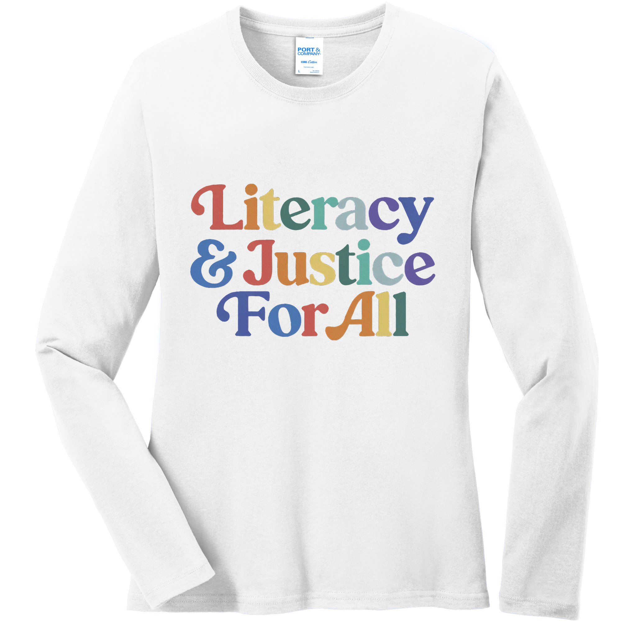 Literacy Justice For All Stop Book Banning Protect Librarian Ladies Long Sleeve Shirt