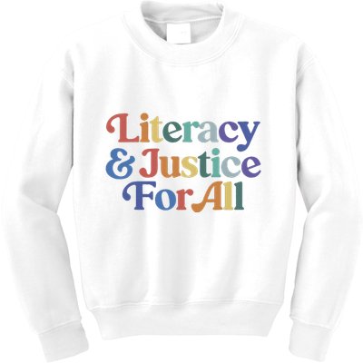 Literacy Justice For All Stop Book Banning Protect Librarian Kids Sweatshirt