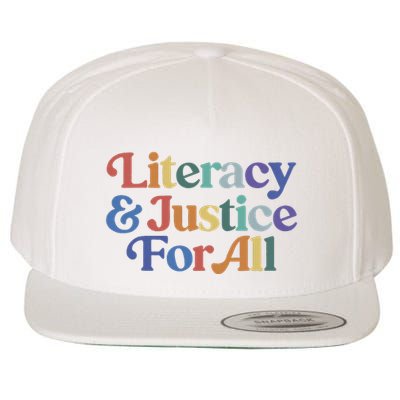 Literacy Justice For All Stop Book Banning Protect Librarian Wool Snapback Cap