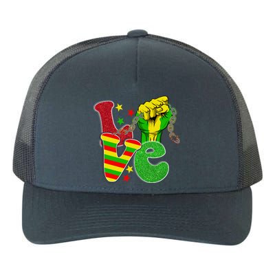 Love Juneteenth Fist African Pride Black History Month Gift Yupoong Adult 5-Panel Trucker Hat