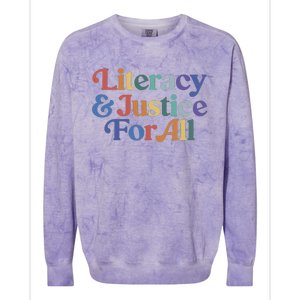 Literacy Justice For All Stop Book Banning Protect Librarian Colorblast Crewneck Sweatshirt