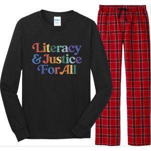 Literacy Justice For All Stop Book Banning Protect Librarian Long Sleeve Pajama Set